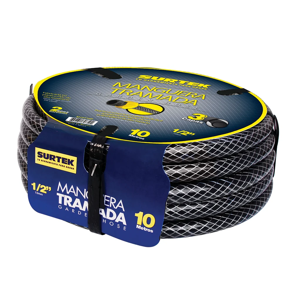 Manguera para jardín tramada gris con conector plásticos 1/2", 20 m Surtek SURTEK DS