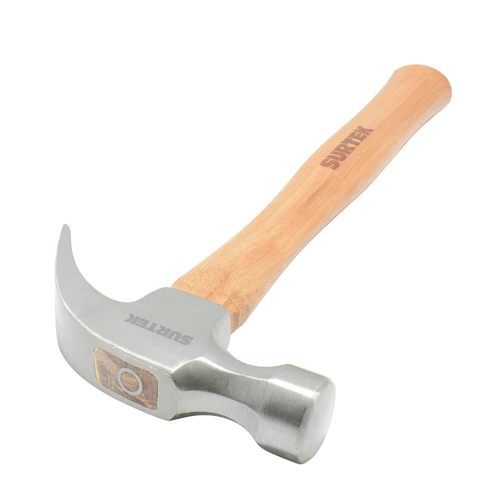 Martillo de uñ curva pulido con mango de madera de 11", 8 oz Surtek SURTEK DS