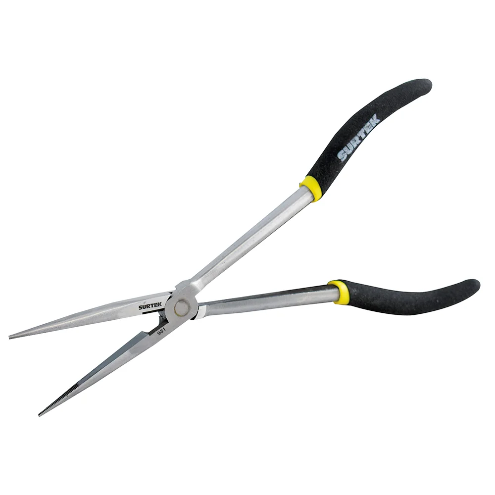 Pinza para electricista con mango doble plastisol de 11" punta extra larga Surtek SURTEK DS