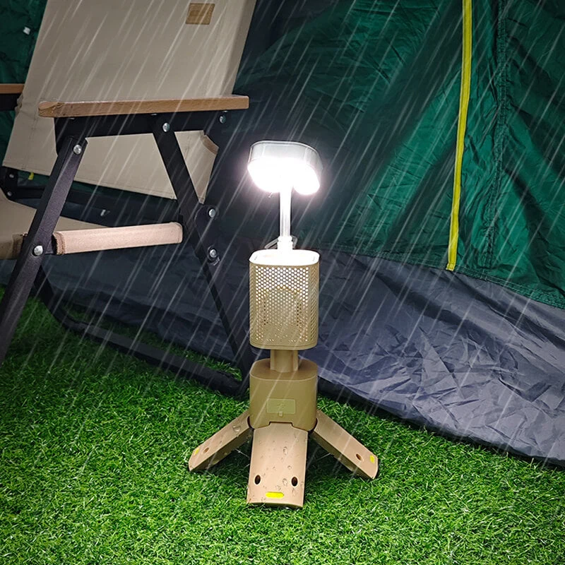 Telescopische Campinglamp met Bluetooth Speaker – Oplaadbaar & Dimbaar – 2--1 Buitenverlichting voor Kamperen & Reizen