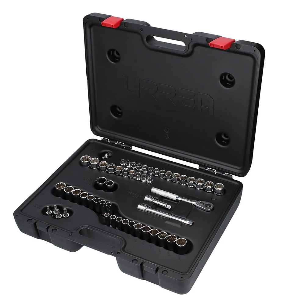 Juego de dados y accesorios cuadro de 3/8" combinado, 54 piezas Urrea URREA DS