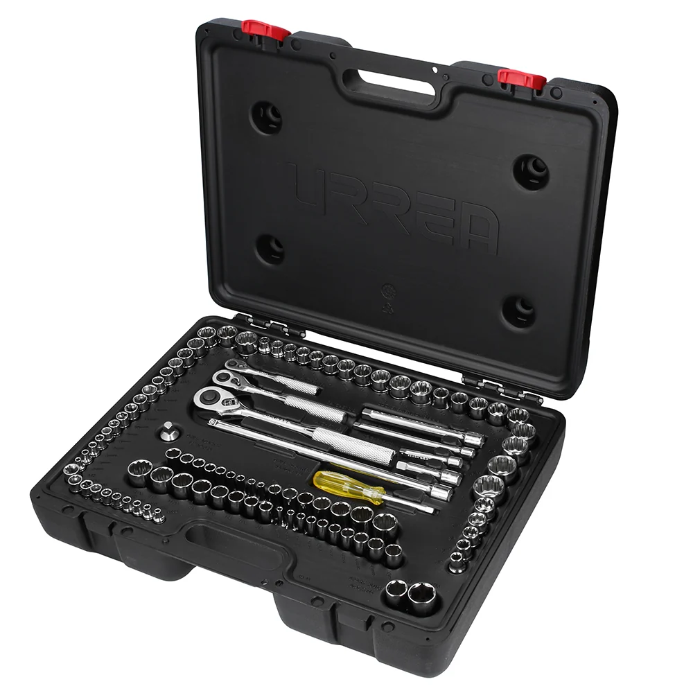 Juego de dados y accesorios cuadro de 1/4", 3/8" y 1/2" combinado, 99 piezas Urrea URREA DS