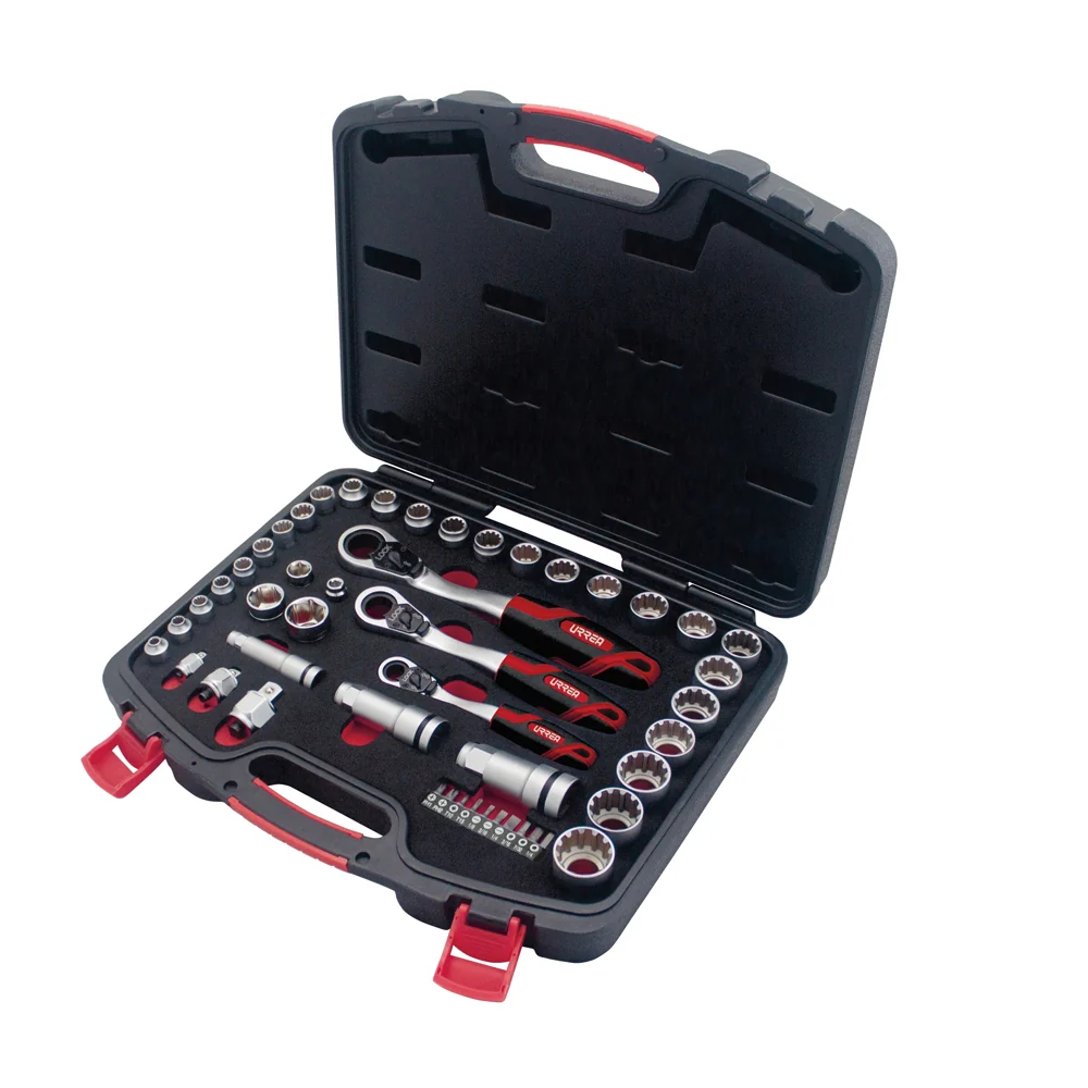 Juego de dados y accesorios cuadro de 1/4", 3/8" y 1/2" Go-Through combinado, 49 piezas Urrea URREA DS