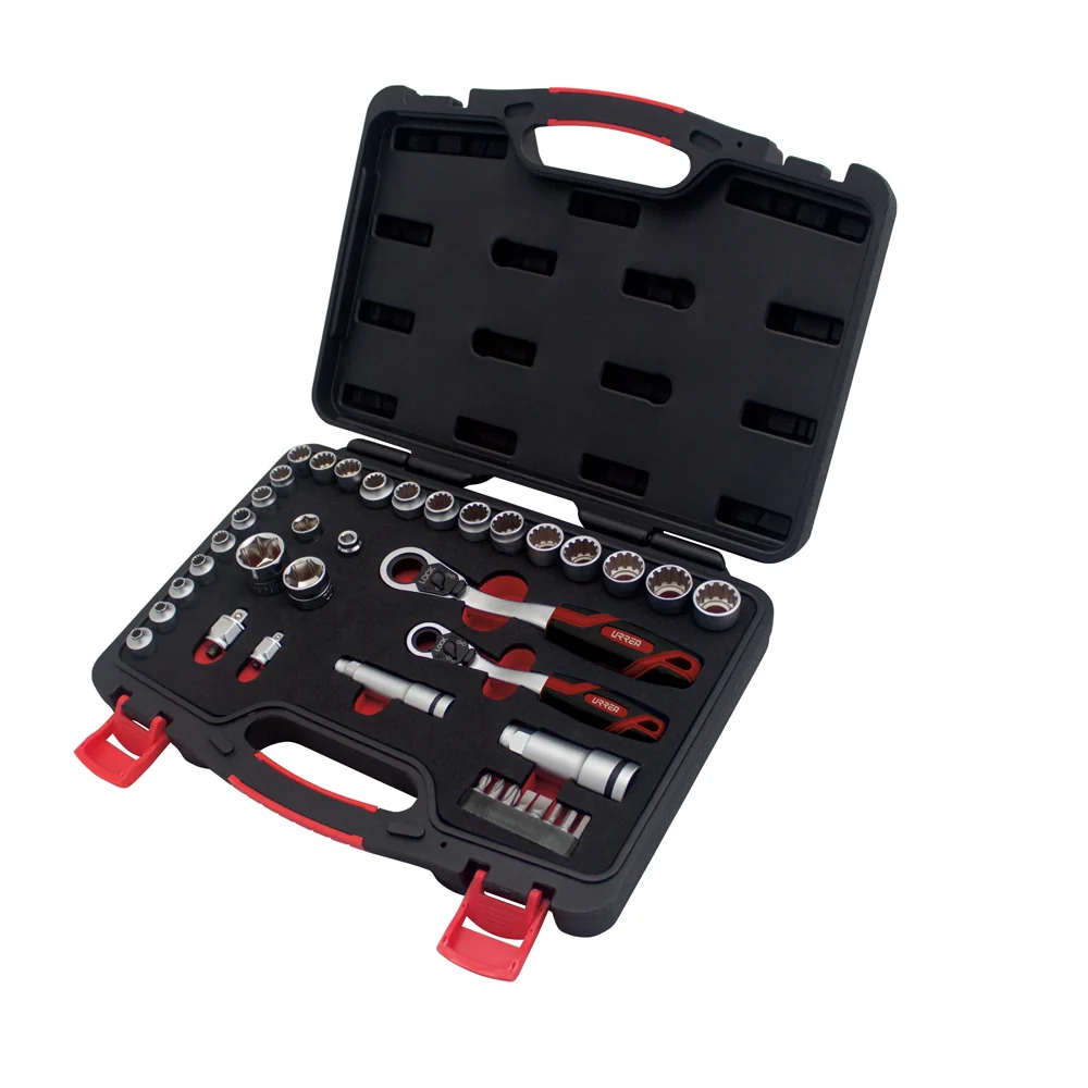 Juego de dados y accesorios cuadro de 3/8" y 1/2" Go-Through combinado, 39 piezas Urrea URREA DS