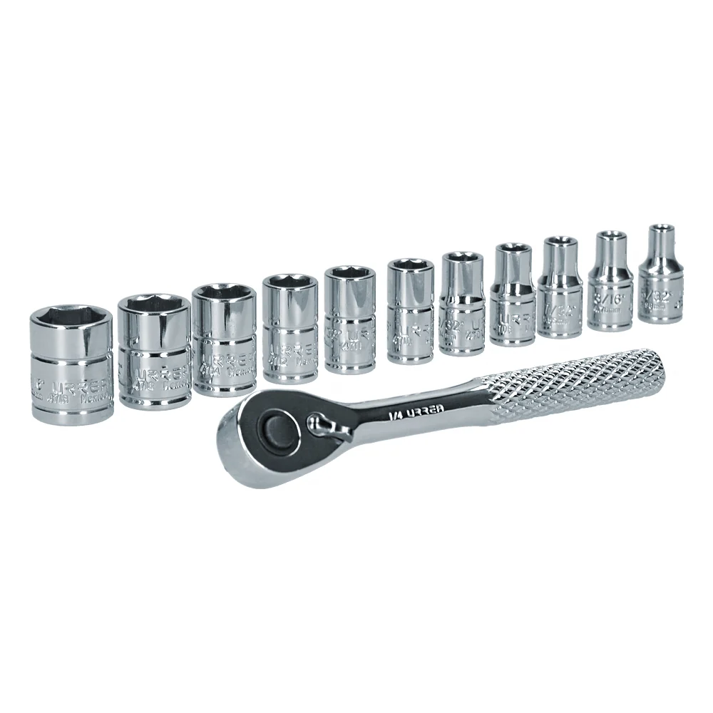 Juego de dados y accesorios cuadro de 1/4" en pulgadas, 12 piezas Urrea URREA DS