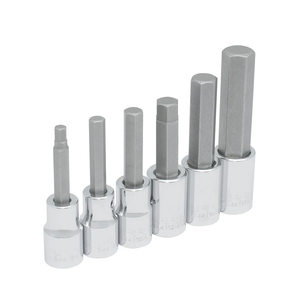 Juego de dados con punta hexagonal cuadro de 1/2", métricos, 6 piezas Urrea URREA DS