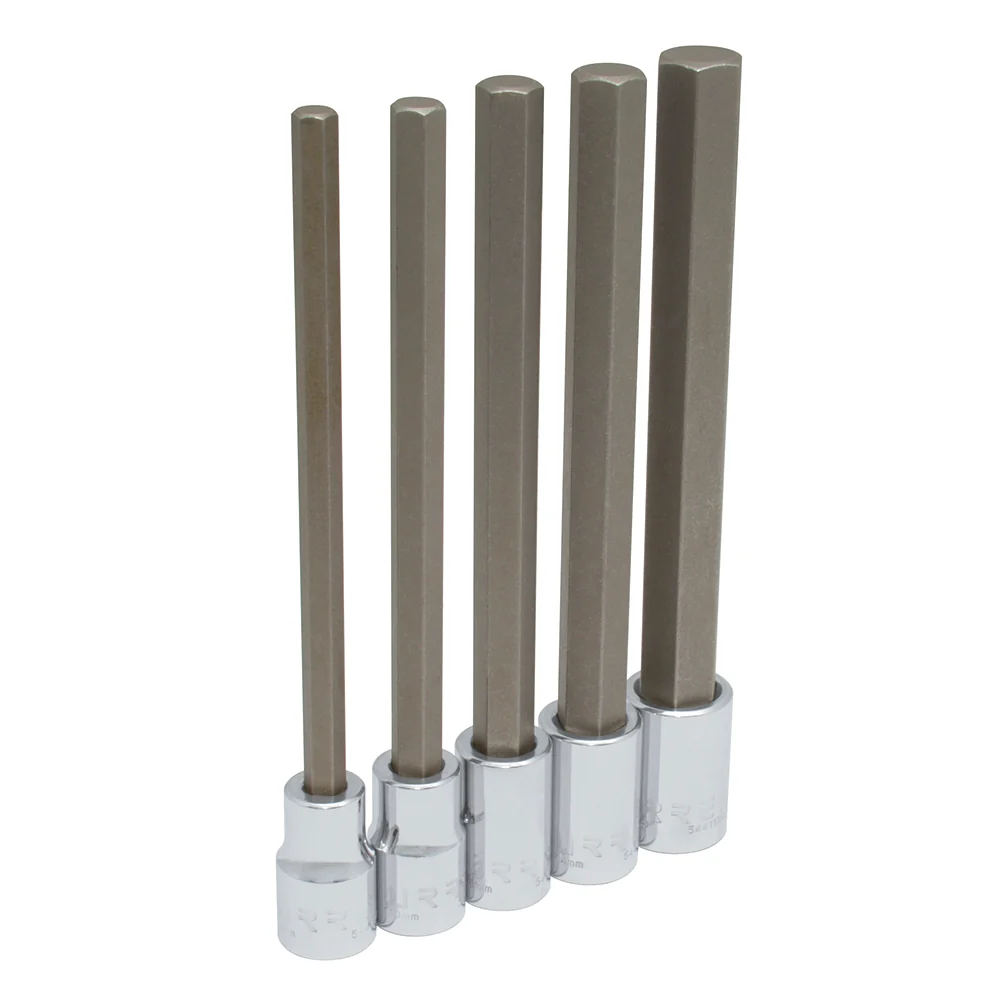 Juego de dados con punta hexagonal extra larga cuadro de 1/2", métricos, 5 piezas Urrea URREA DS
