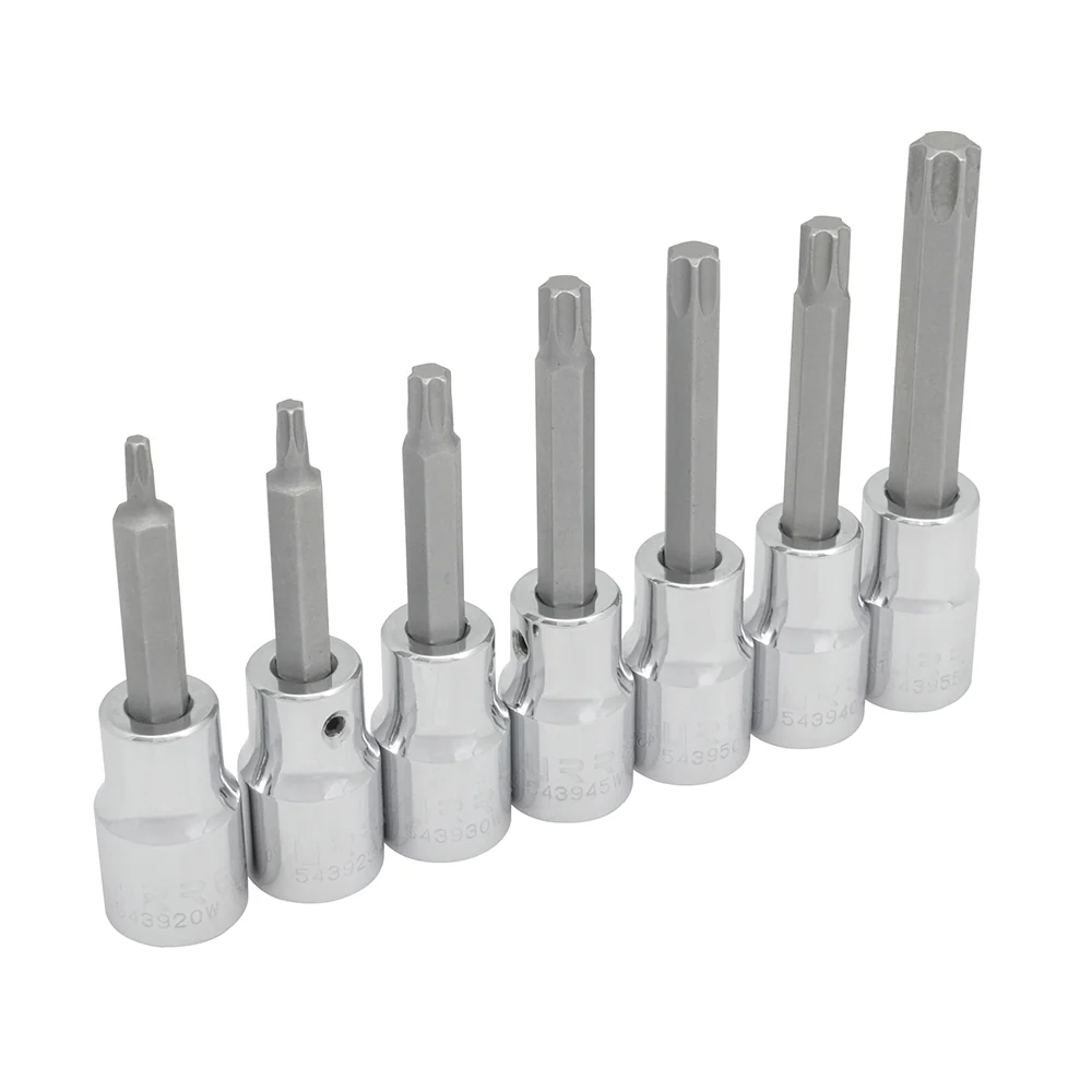 Juego de dados con punta torx cuadro de 1/2", en riel, 7 piezas Urrea URREA DS