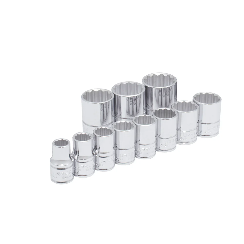 Juego de dados cuadro de 1/2", 12 puntas, en pulgadas,11 piezas Urrea URREA DS