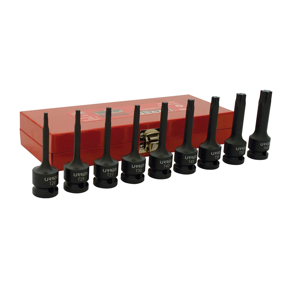 Juego de dados de impacto con punta torx cuadro de 1/2", 9 piezas Urrea URREA DS