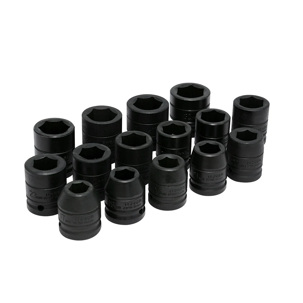 Juego de dados de impacto cuadro de 3/4", 6 puntas, métricos, 15 piezas Urrea URREA DS