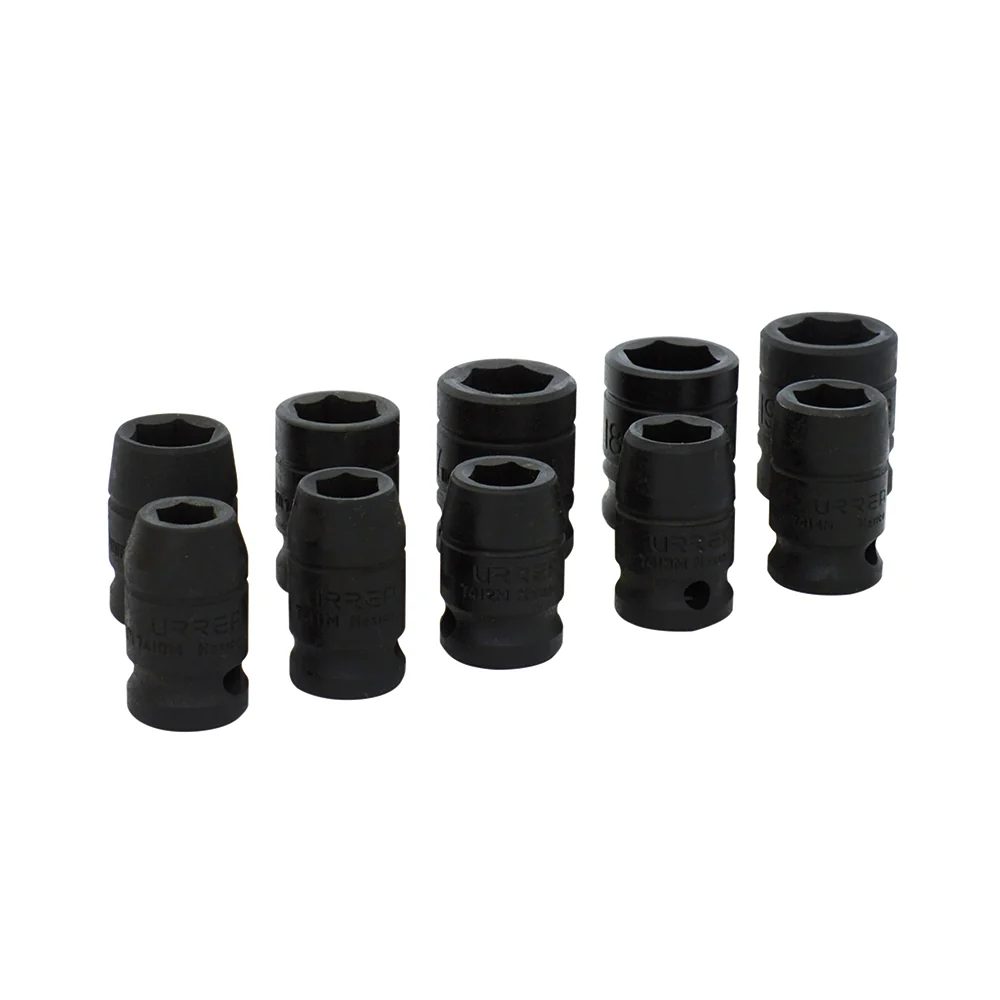 Juego de dados de impacto cuadro de 1/2", 6 puntas, métricos, 10 piezas Urrea URREA DS