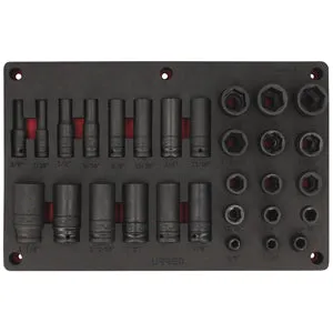 Juego de dados de impacto en pulgadas cuadro de 1/2" 29 piezas, CH241P-C Urrea URREA DS