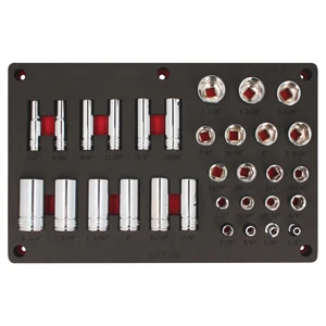 Juego de dados en pulgadas cuadro de 1/2" 32 piezas, CH231P-C Urrea URREA DS