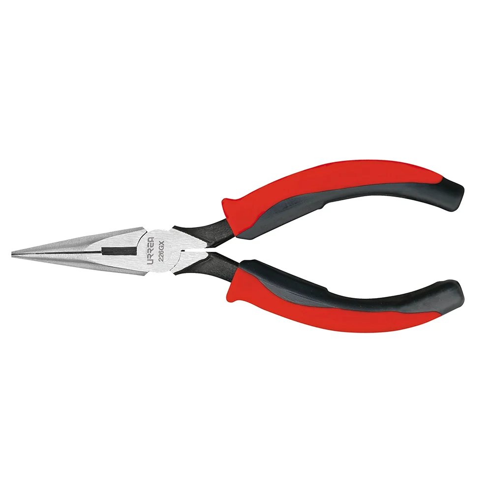 Pinza para electricista con mango bimaterial de 6-23/32" punta larga corte lateral sin res Urrea URREA DS
