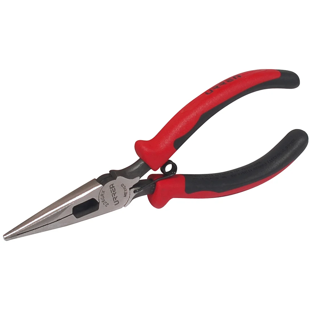 Pinza para electricista con mango bimaterial de 6-23/32" punta larga corte lateral con res Urrea URREA DS