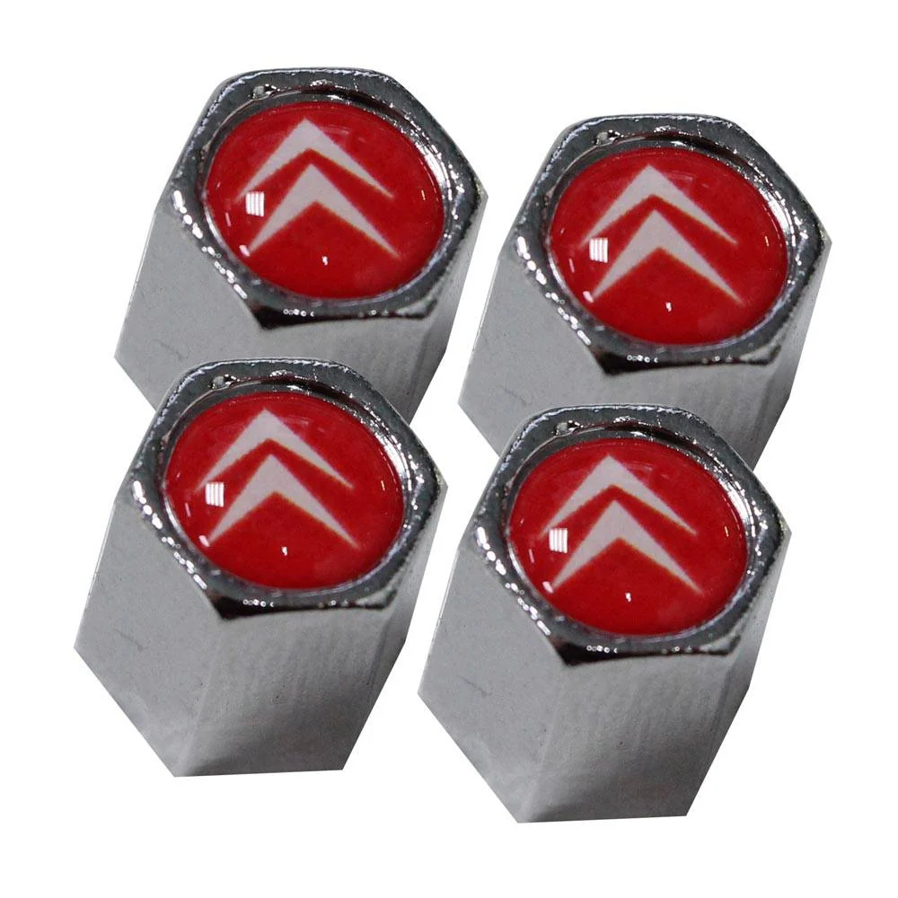 Ventieldopjes chroom met logo (4st)