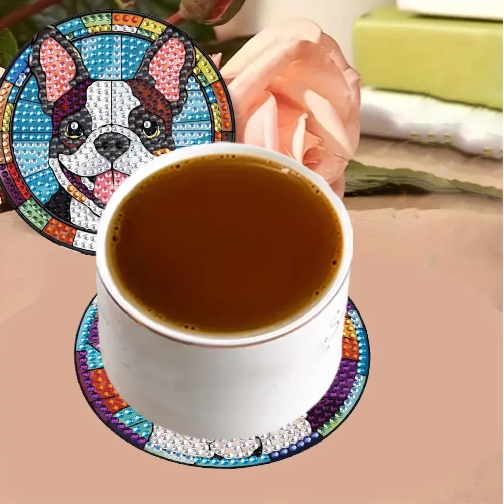 Diamond Painting Onderzetters met honden – creatieve houten set Waren Store