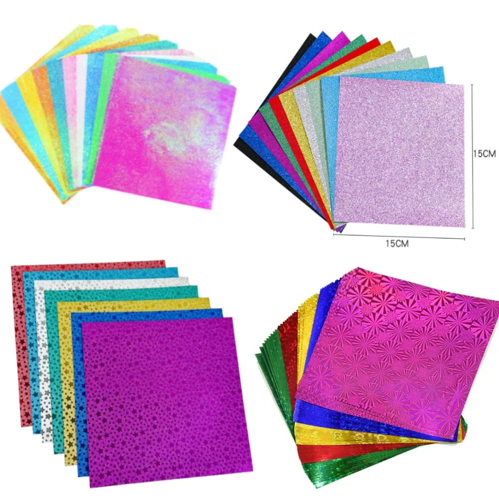 Papier voor kaarten maken en scrapbook glitter origami papier 15 x 15 cm Waren Store