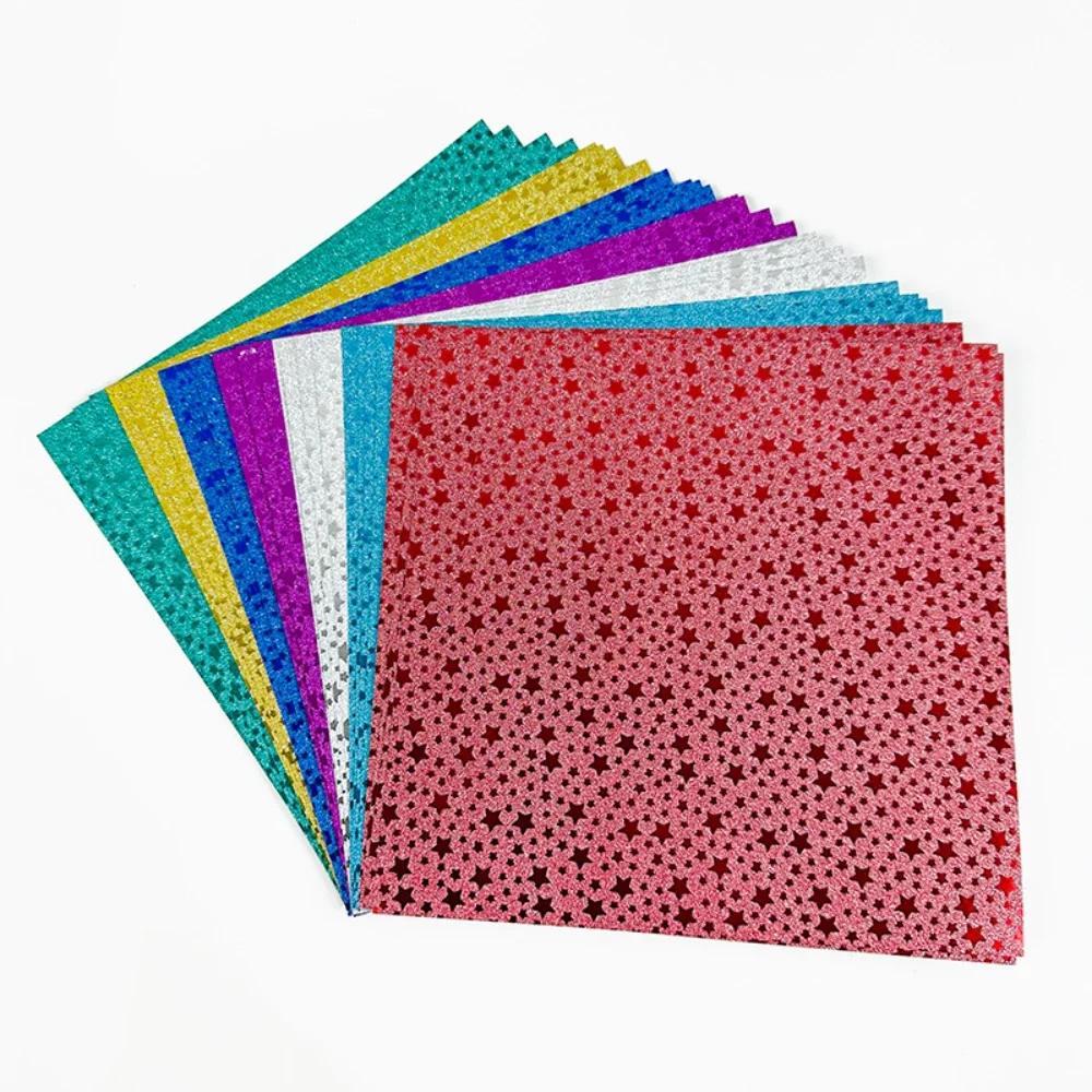 Papier voor kaarten maken en scrapbook glitter origami papier 15 x 15 cm Waren Store