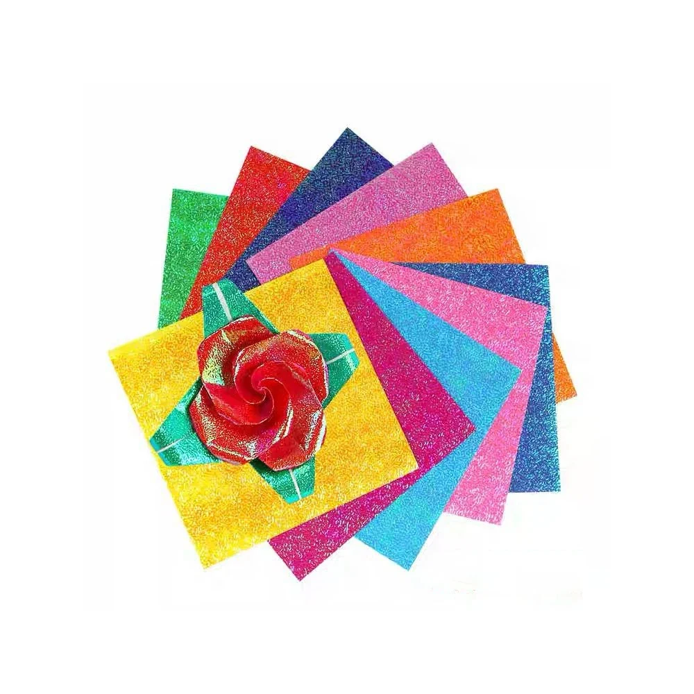 Papier voor kaarten maken en scrapbook glitter origami papier 15 x 15 cm Waren Store