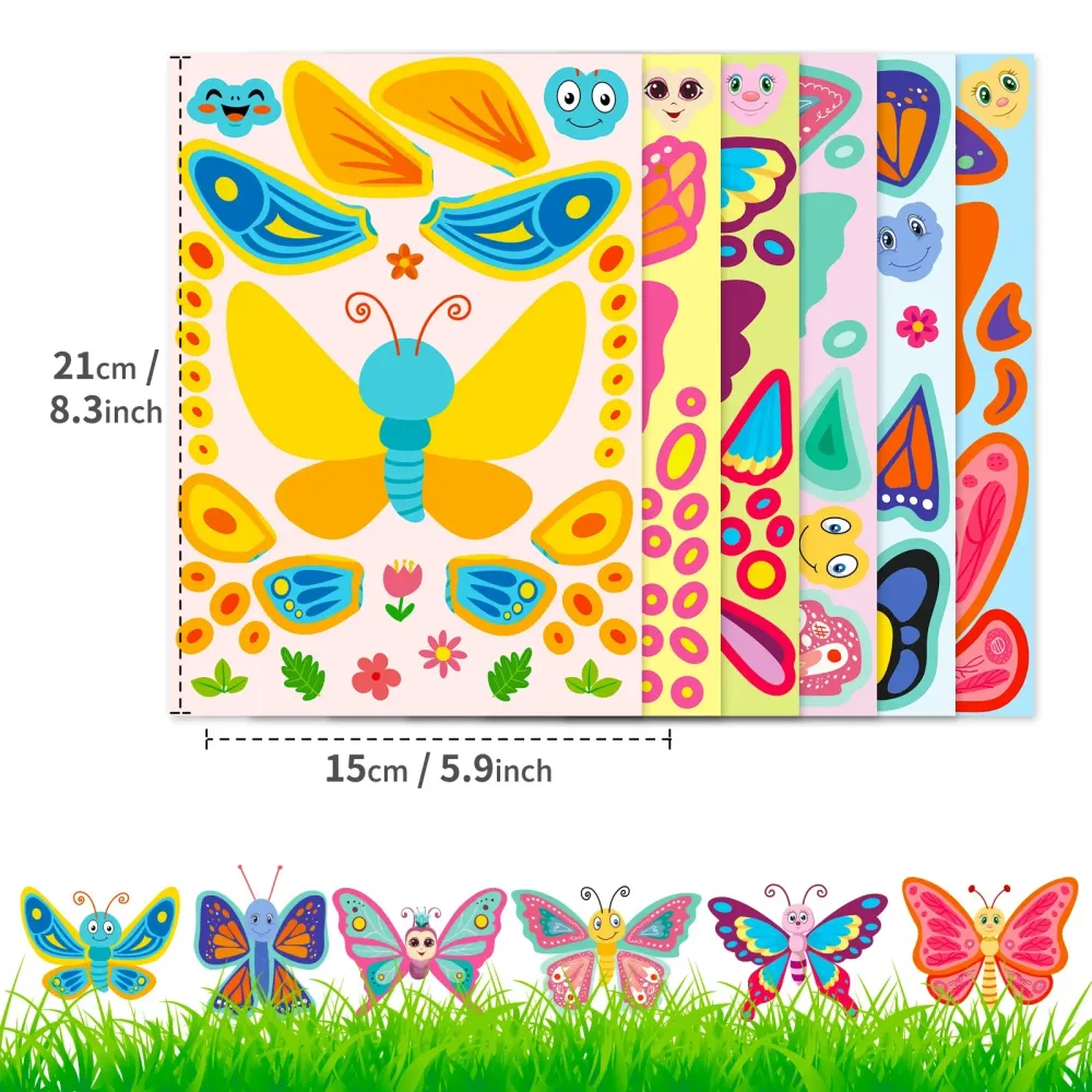 Sticker pret voor kinderen – Creatieve puzzelstickers vlinders Waren Store