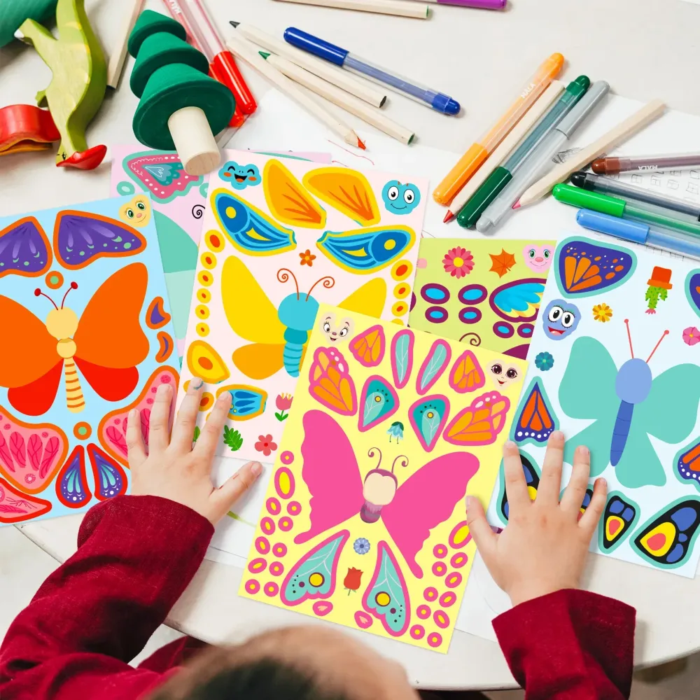 Sticker pret voor kinderen – Creatieve puzzelstickers vlinders Waren Store