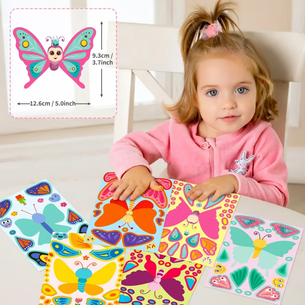 Sticker pret voor kinderen – Creatieve puzzelstickers vlinders Waren Store