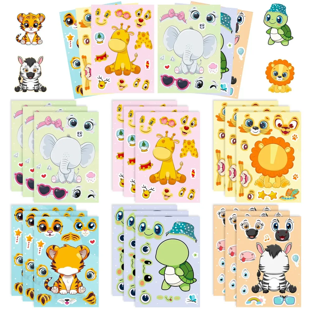 Sticker pret voor kinderen – Maak je eigen dieren gezicht stickers Waren Store