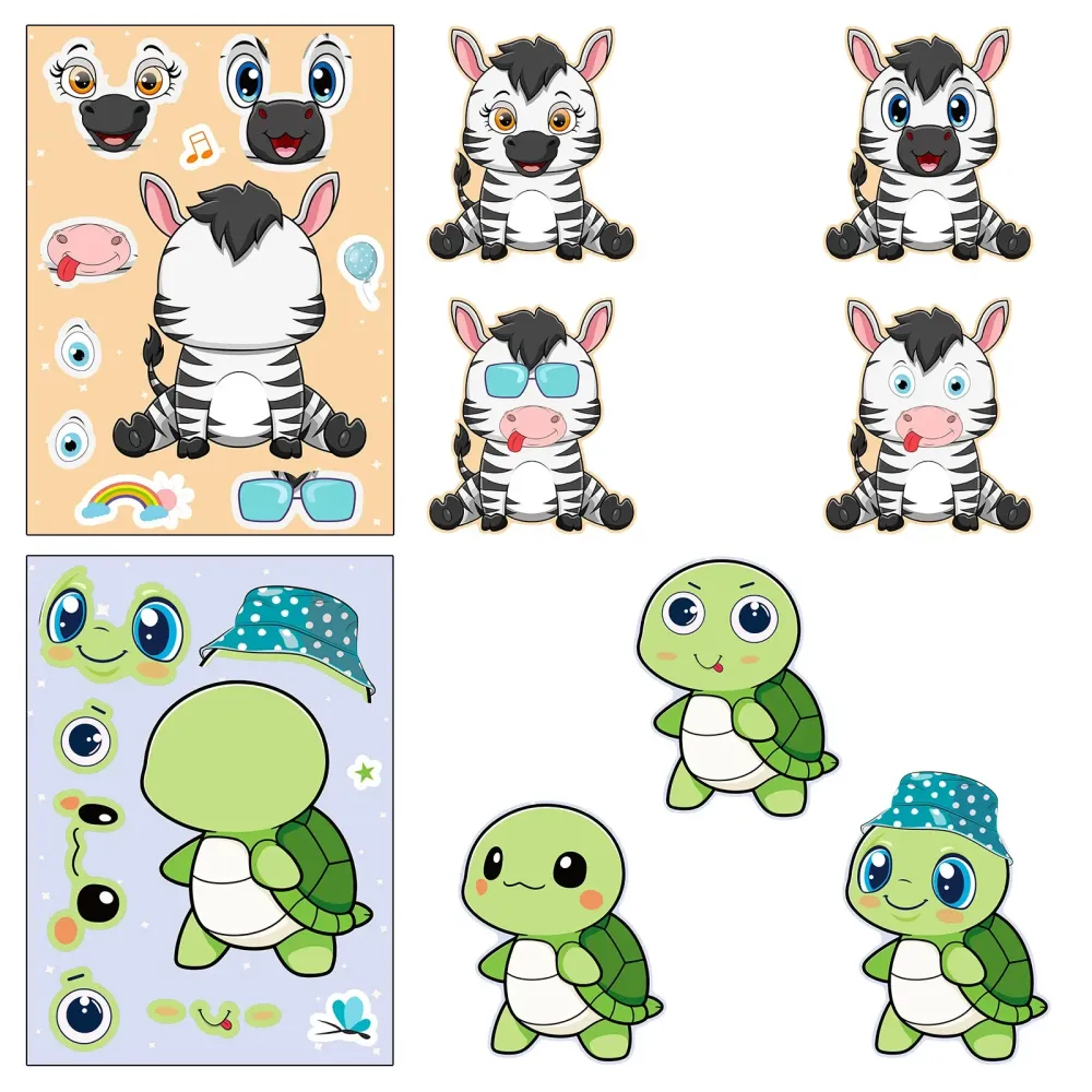 Sticker pret voor kinderen – Maak je eigen dieren gezicht stickers Waren Store