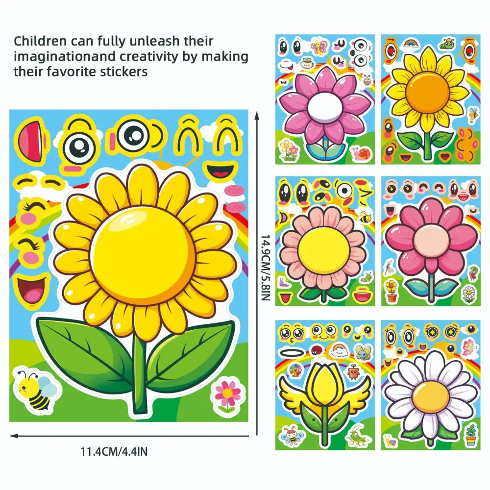 Sticker pret voor kinderen met bloemen puzzelstickers set Waren Store