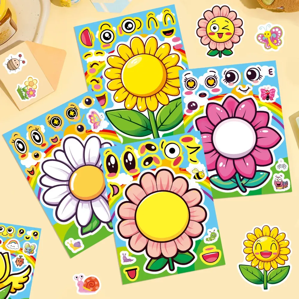 Sticker pret voor kinderen met bloemen puzzelstickers set Waren Store