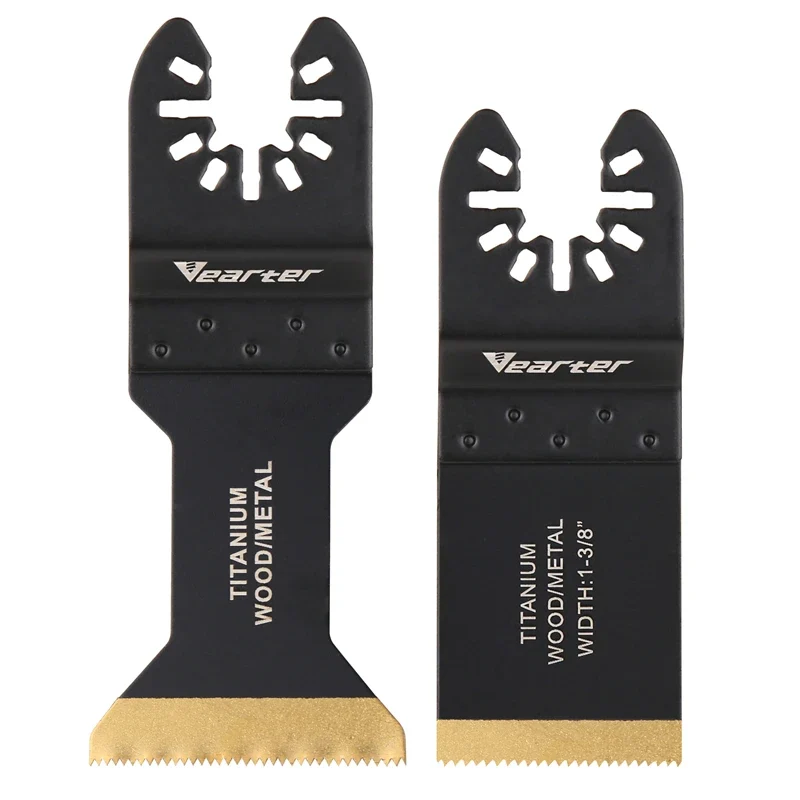 2 stuks universele titanium gecoate multitool zaagbladen 8,6/11,2 cm voor metaal, hout en kunststof 44mm Waren Store