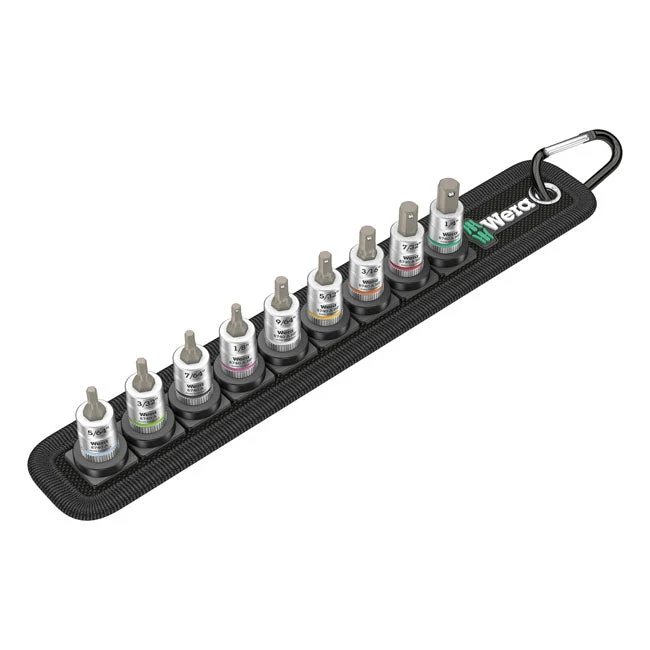 Wera dopsleutelriem met 1/4" aandrijfzeskantbits VS maten