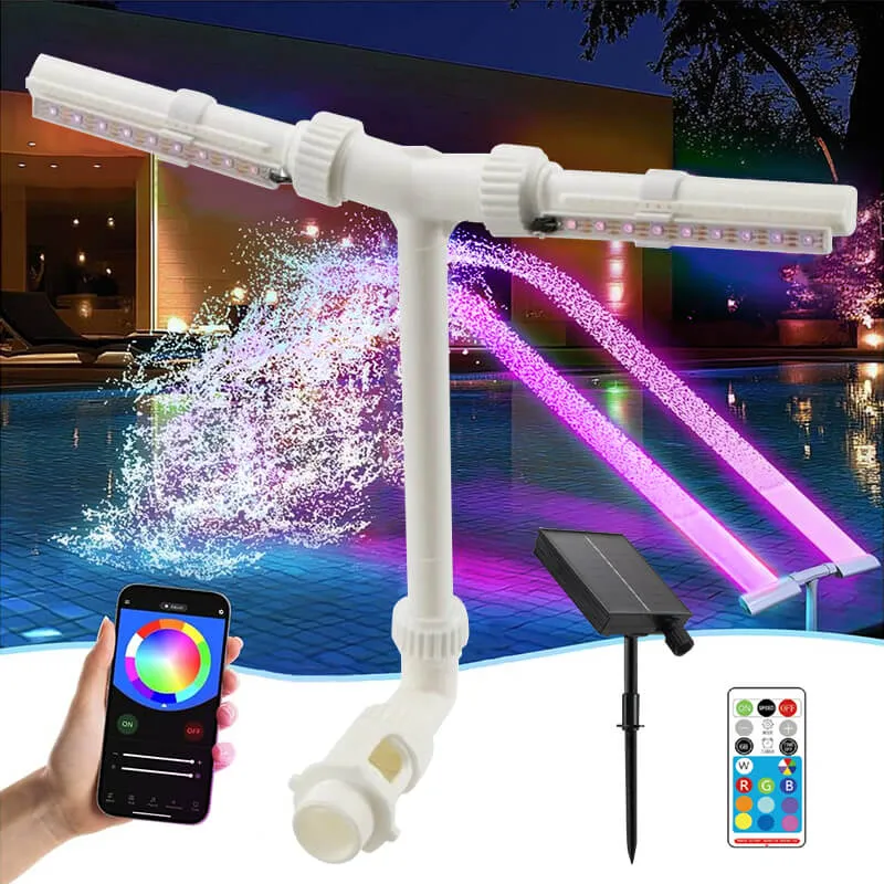 Zonne-energie Zwembadfontein met LED Verlichting Prachtige Tuin Decoratie en Energiezuinige Waterfontein