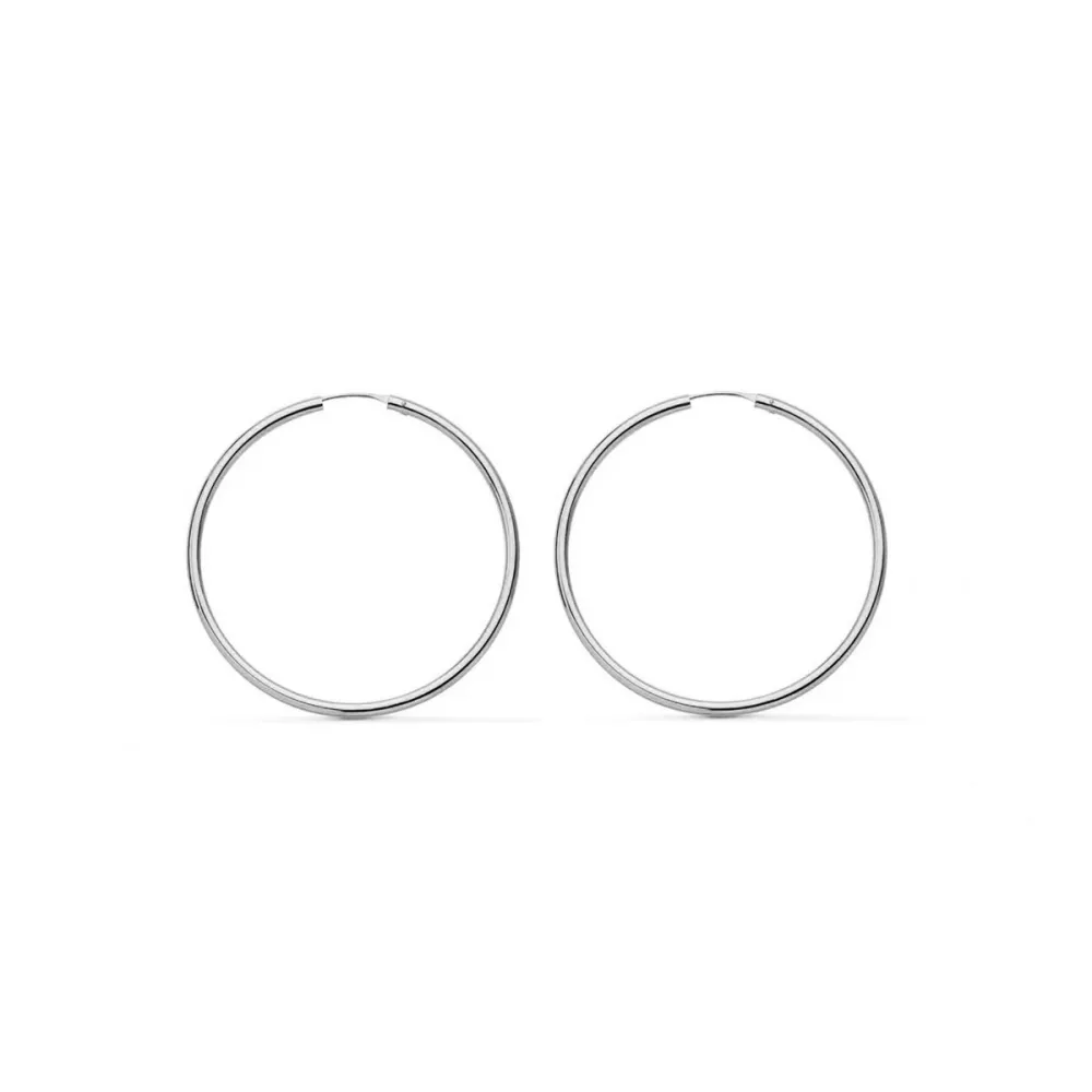 18K Melkwit Gold Round Flexible Hoop Earrings Shine 20 x 1.2 mm