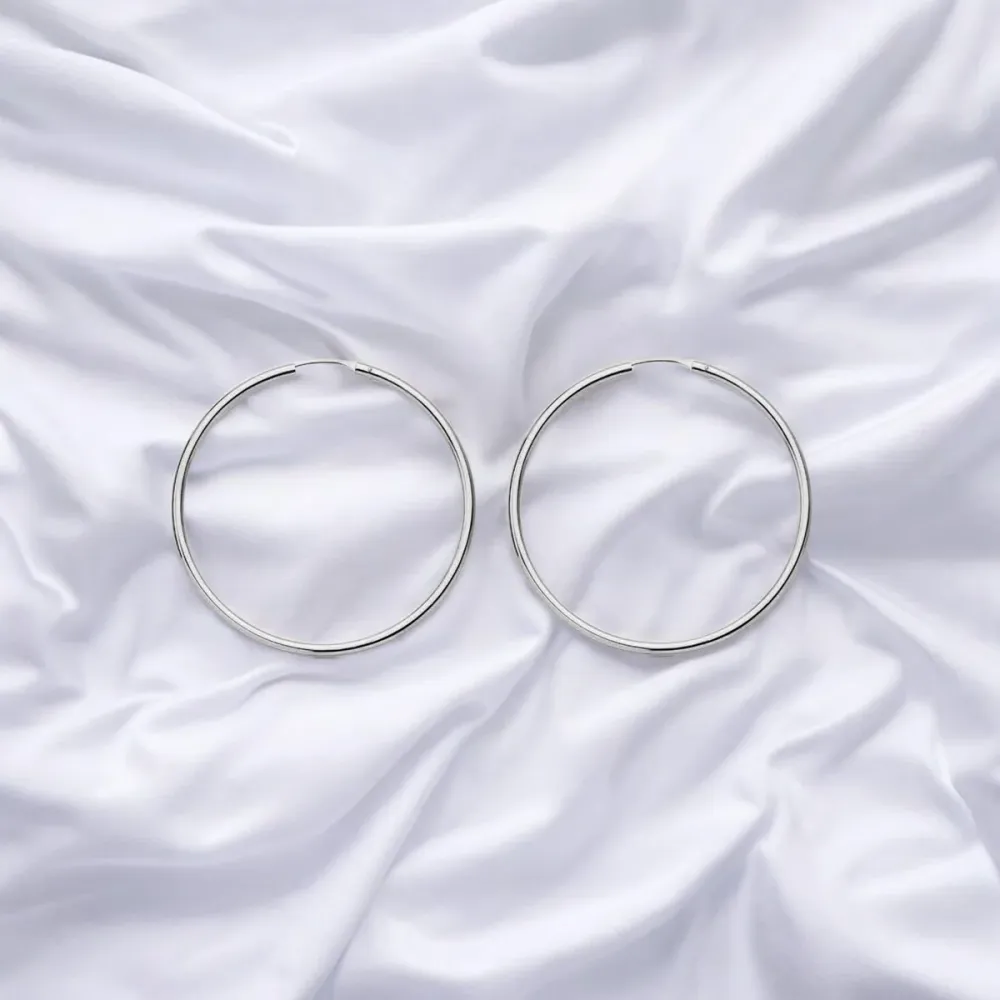 18K Melkwit Gold Round Flexible Hoop Earrings Shine 20 x 1.2 mm