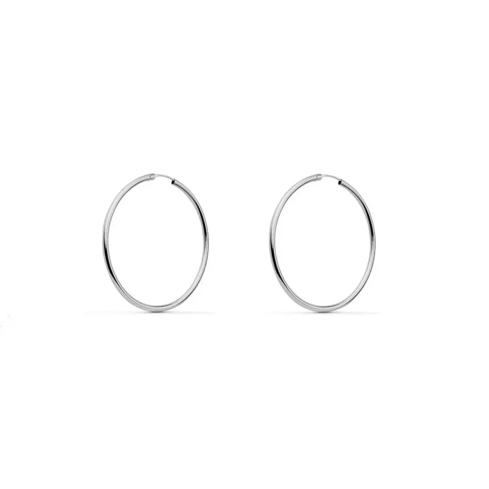 18K Melkwit Gold Round Flexible Hoop Earrings Shine 20 x 1.2 mm