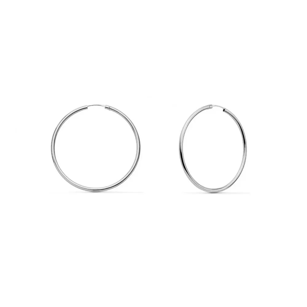 18K Melkwit Gold Round Flexible Hoop Earrings Shine 20 x 1.2 mm
