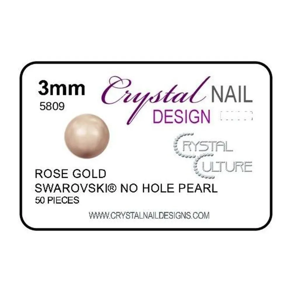 2mm Swarovski No Hole Pearl - Rose Goud