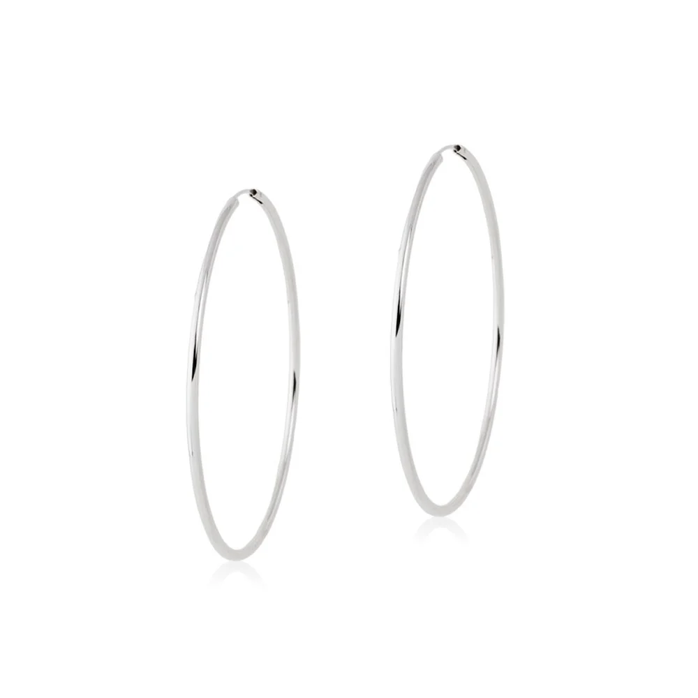 925 Sterling Zilver Hoops shine earrings 50x2 mm