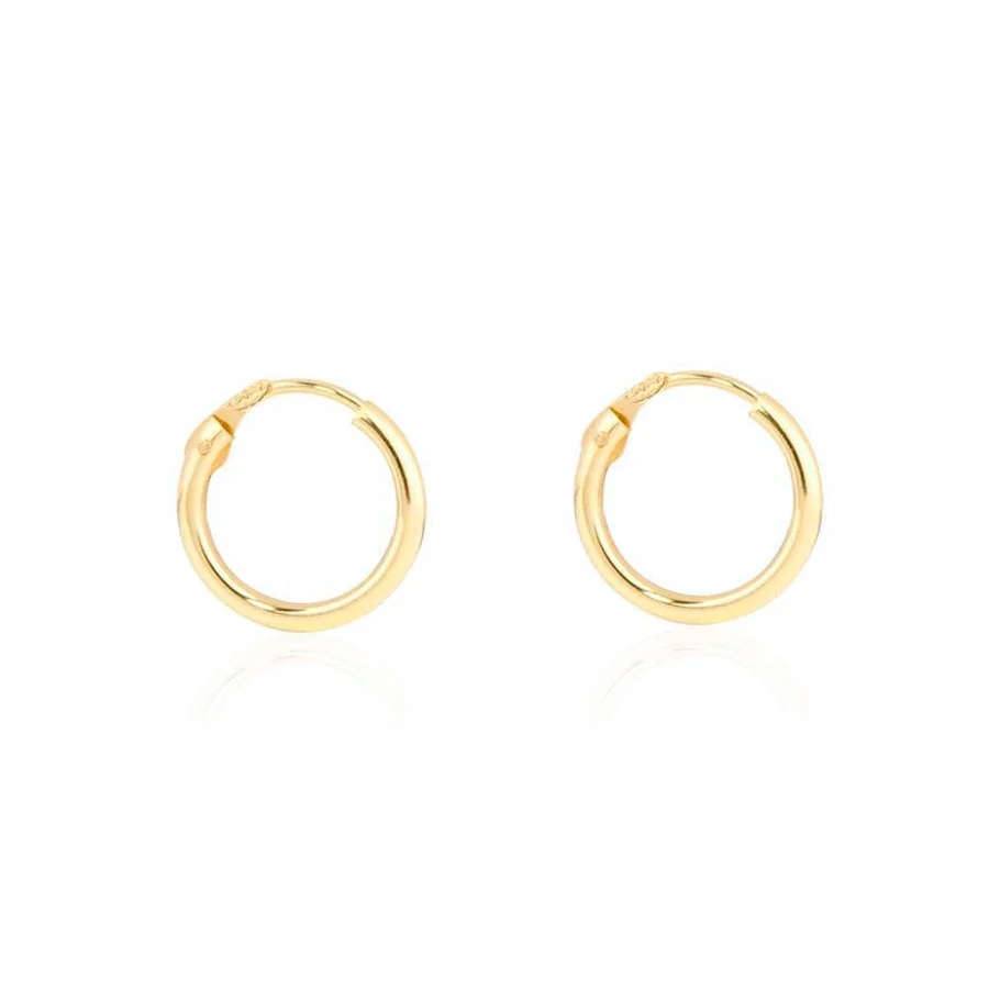 9ct Yellow Goud Hoops Earrings shine 12x1.2 mm