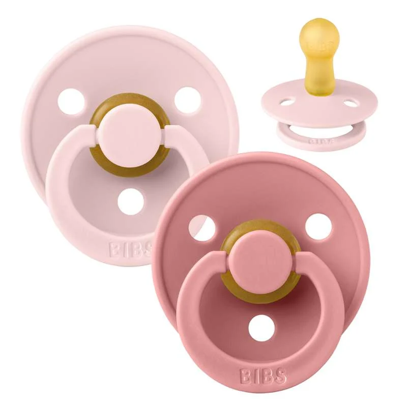 Bibs Ronde Colour Fopspeen - 2-Pack - mt. 2 - natuurrubber - Blossom/Dusty Fuchsia