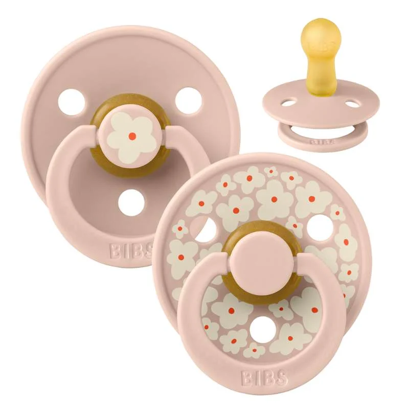 Bibs Ronde Colour Fopspeen - set van twee - mt. 2 - natuurrubber - Studio - Jasmine - Blush/Blush