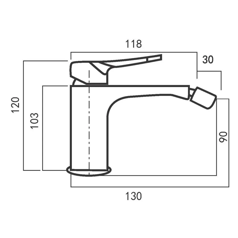 Composition mixers washbasin, bidet and two-way round shower chrome-plated geel koper Lumix - Vervaardigd volgens DIN-norm