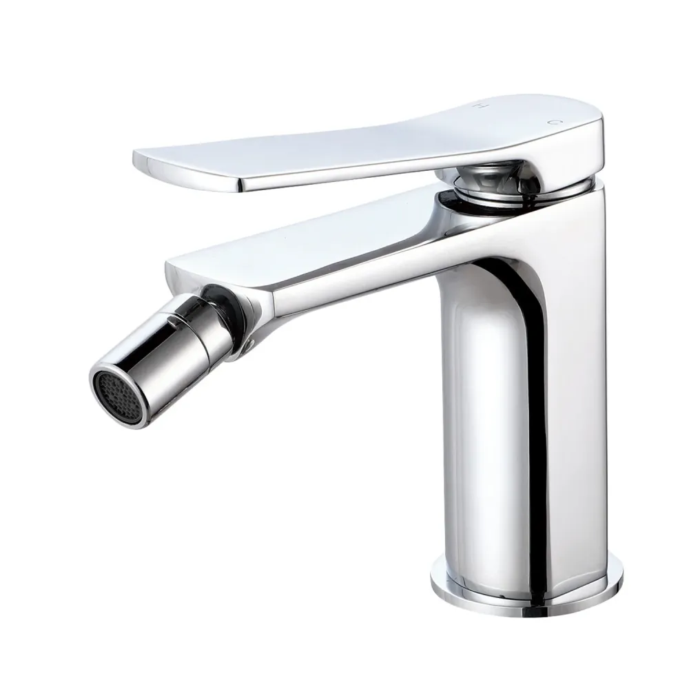 Composition mixers washbasin, bidet and two-way round shower chrome-plated geel koper Lumix - Vervaardigd volgens DIN-norm