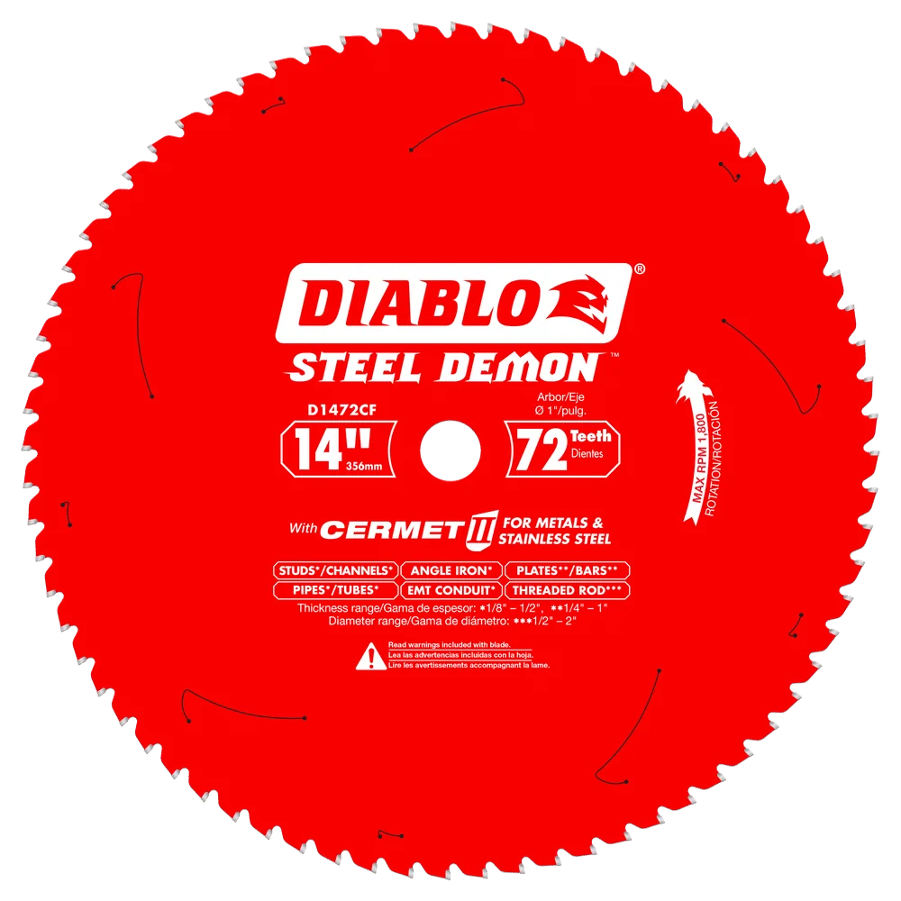DIABLO 14" X 72 Tooth Steel Demon Cermet II Saw Blade Metals & Stainless Rvs