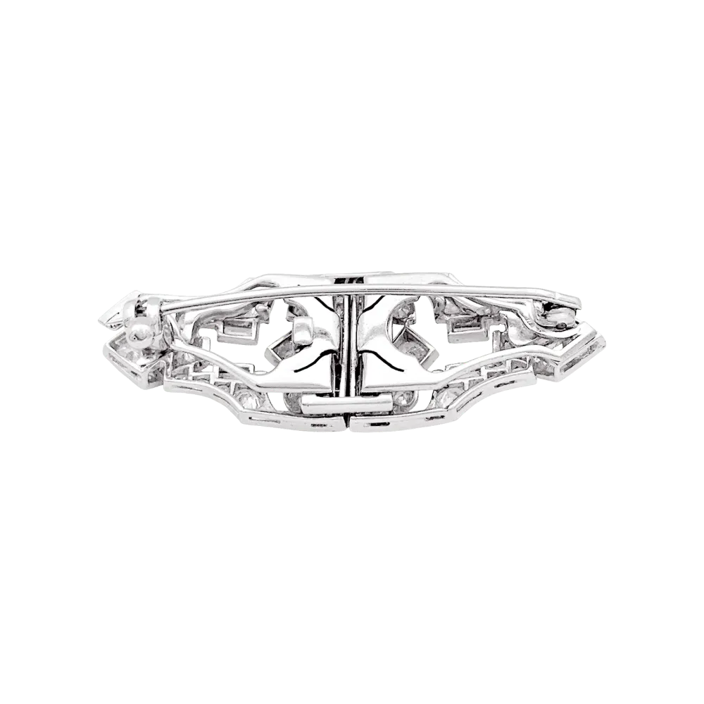 Double clip brooch Art Deco platinum and diamonds.