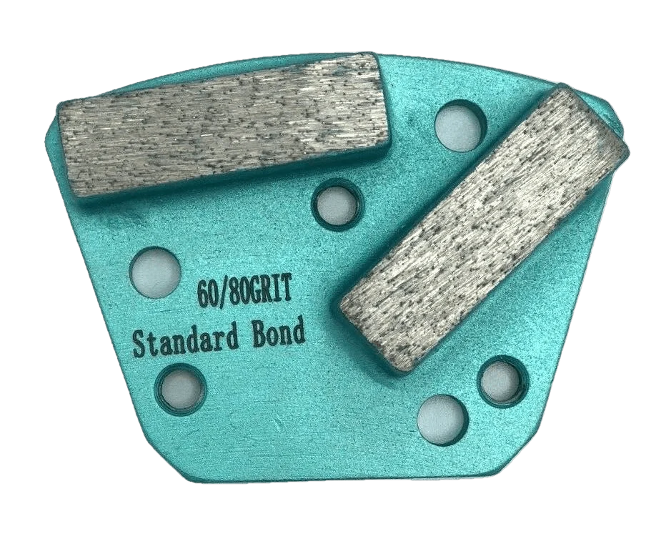 Double Square 6 Hole 60/80 Grit Med Bond Floor Grinding Shoe/Trapezoid