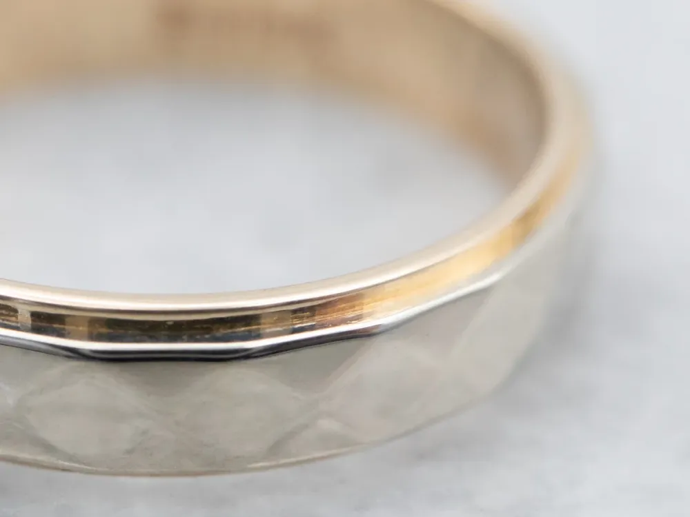 Faceted Dubbele kleur Gold Band